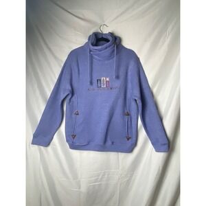Renegade Glacier Pullover Sweatshirt Cowl Neck Embroidered Lavender Purple small